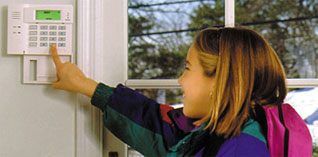 Girl Setting Covert Security Keypad