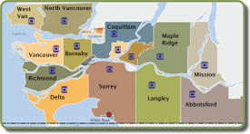 Covert Security Vancouver, Metro Vancouver & GVRD Map
