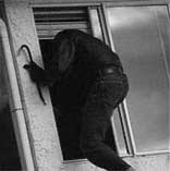 burglar caught on closed circuit television